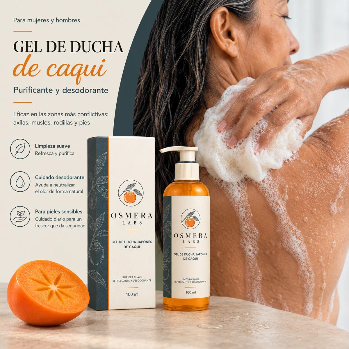 Gel de ducha de caqui