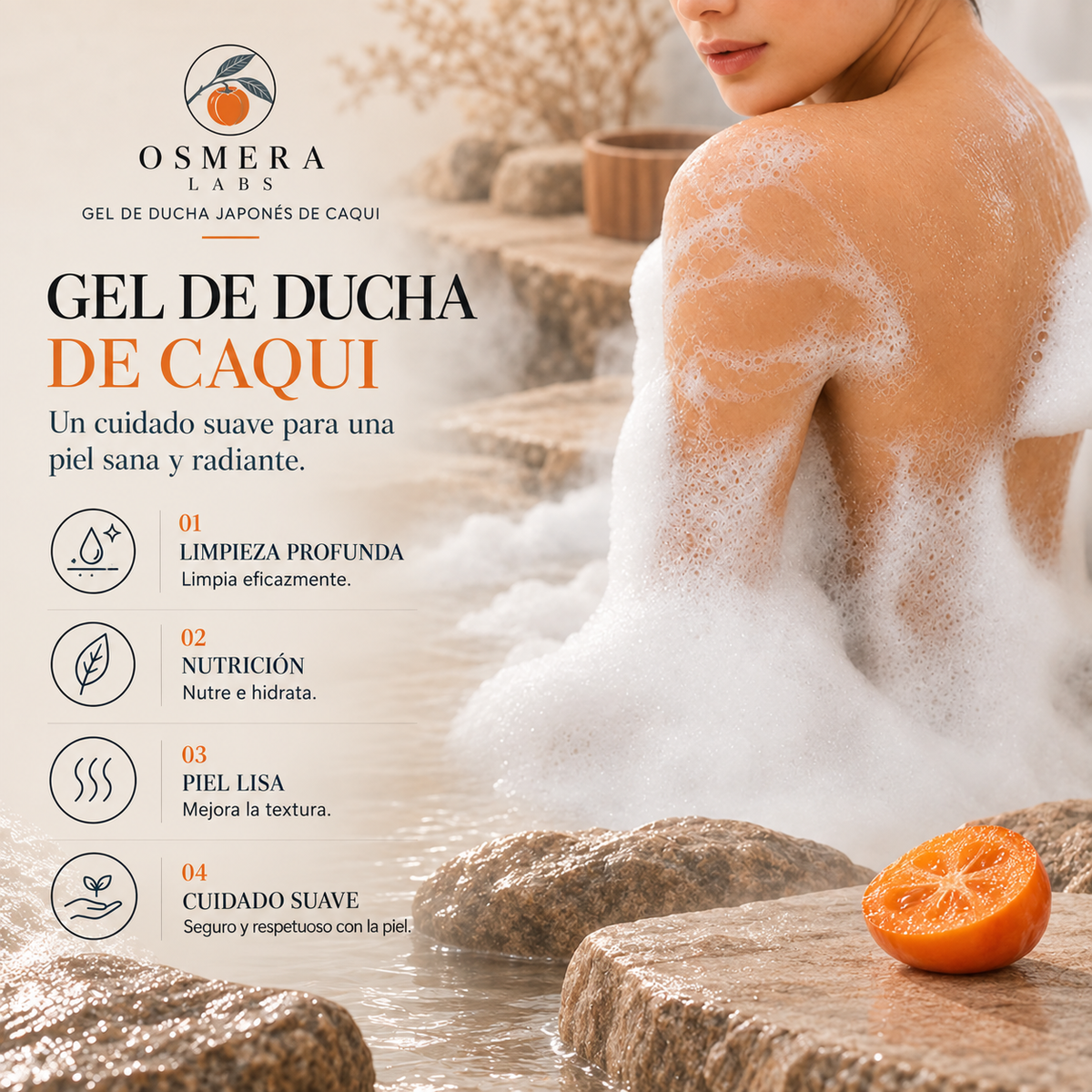 Gel de ducha de caqui